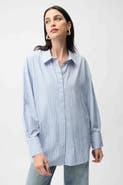 Joseph Ribkoff Tencel Stripe Print Boxy Blouse