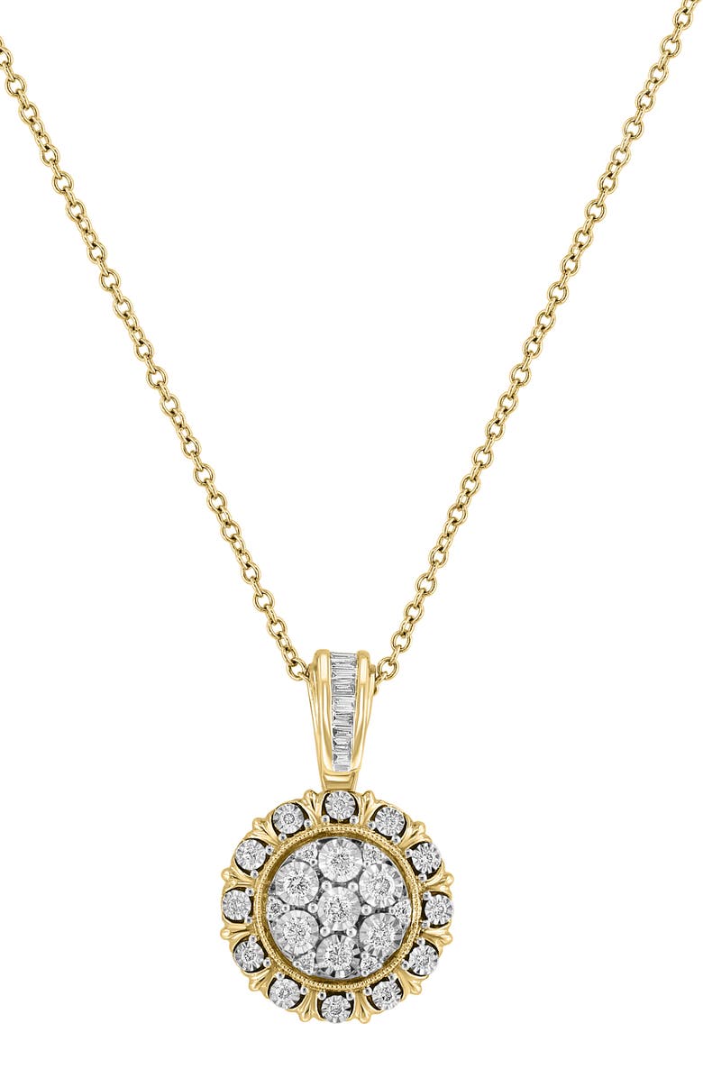 EFFY Two-Tone Diamond Embellished Pendant Necklace - 0.24 ctw, Main, color,