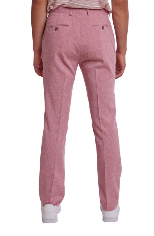 Paisley & Gray Downing Slim Flat Front Crosshatch Dress Pants In Pink