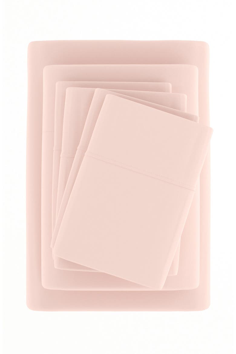 Premium Ultra Soft 6 Piece Microfiber Solid Sheet Set, Alternate, color, BLUSH