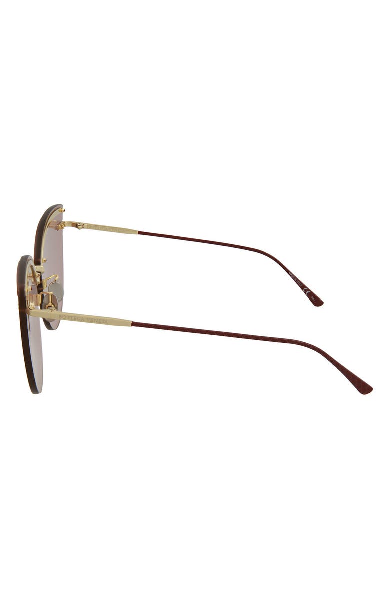 Bottega Veneta 62mm Cat Eye Sunglasses, Alternate, color, Burgundy Burgundy Pink