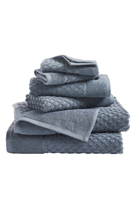 Diamond Waffle Texture 6-Piece Towel Set