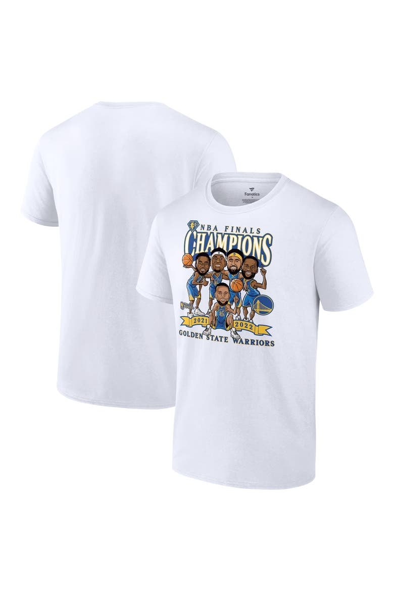 Men's Fanatics Branded White Golden State Warriors 2022 NBA Finals Champions Caricature T-Shirt, Main, color, White