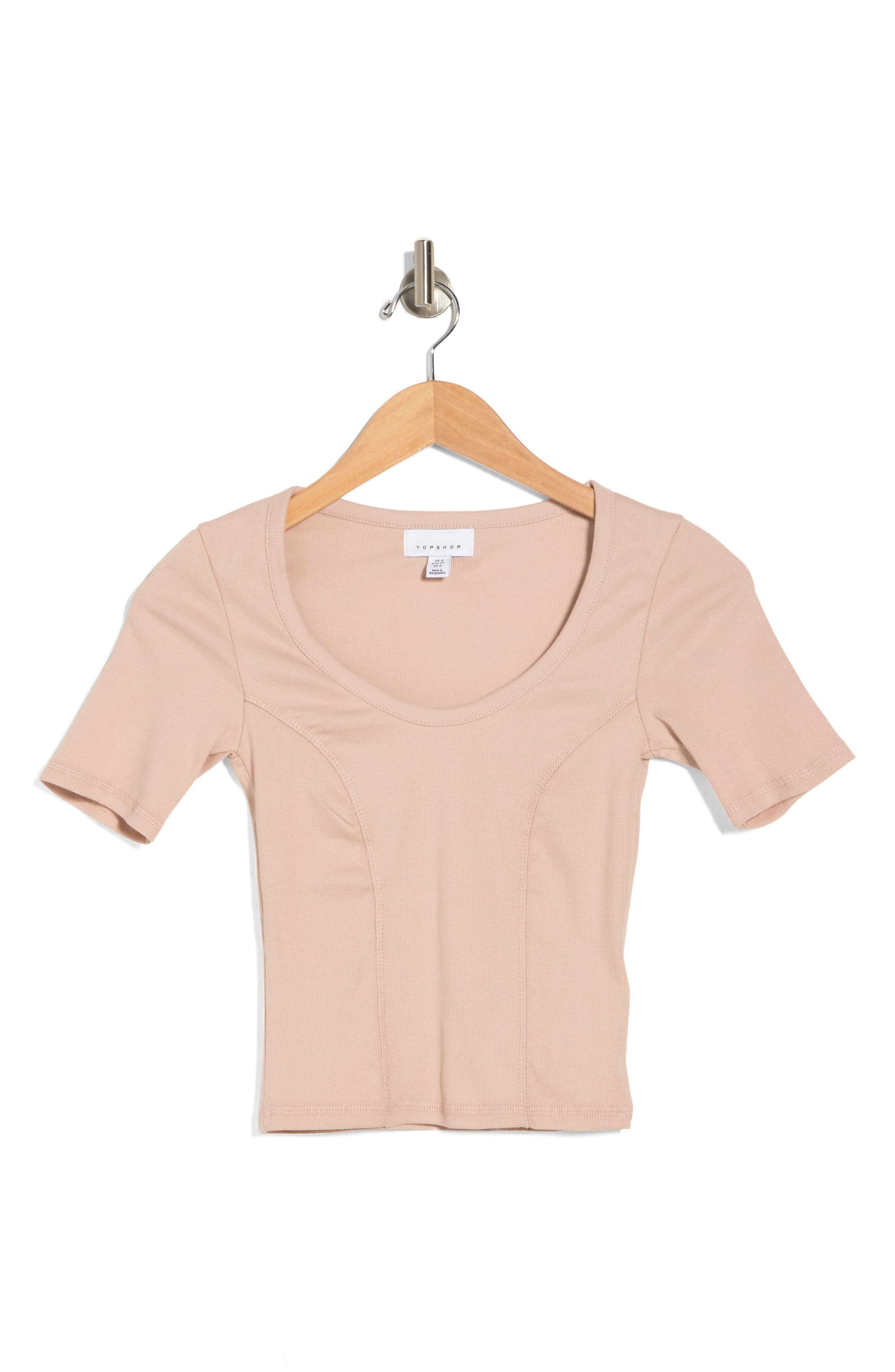 Topshop Short Sleeve Seam Tee (Women) | Nordstromrack