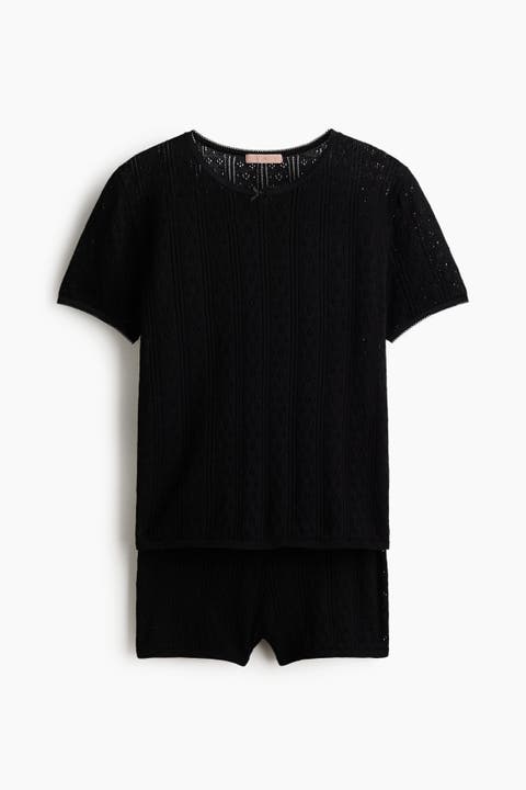 Pointelle-knit Cotton Pyjamas