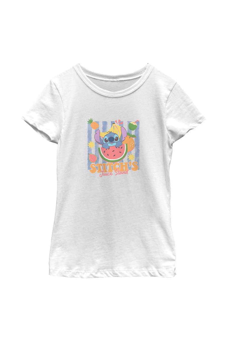 Girl's Lilo & Stitch Alien Juice Stand  Graphic T-Shirt, Main, color, White