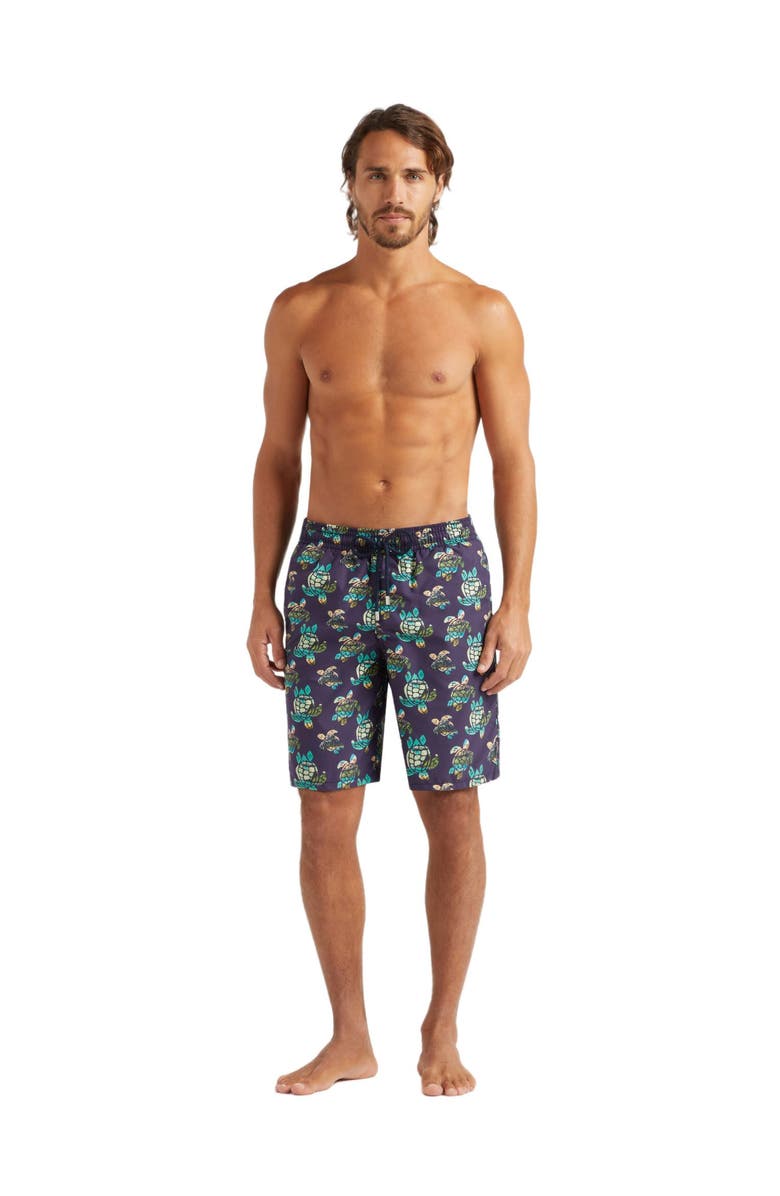 Vilebrequin Men's Landscape Turtle Board Shorts, Main, color, Minuit