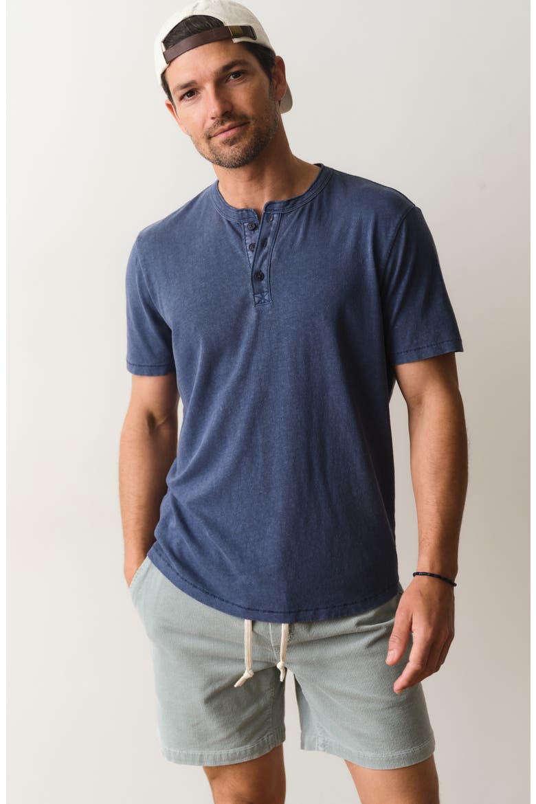 Short Sleeve Hemp & Cotton Henley, Alternate, color, VINTAGE INDIGO