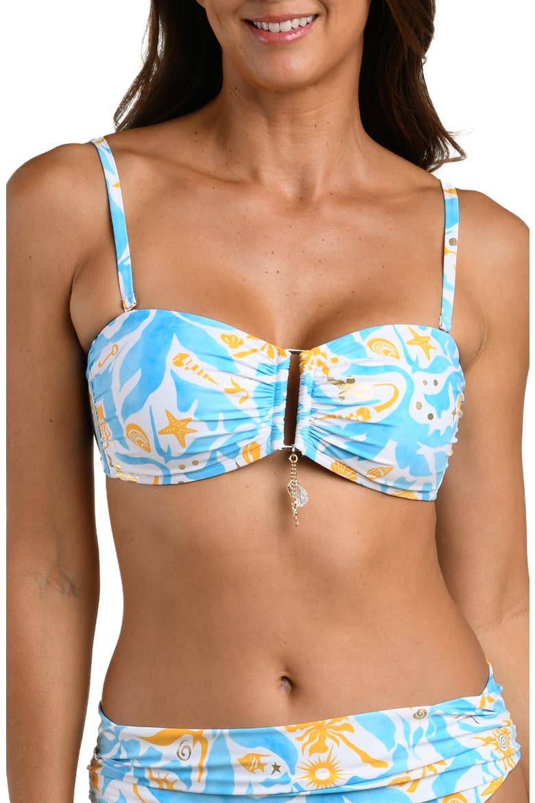 Trinket Bandeau Bikini Top, Main, color, SKY
