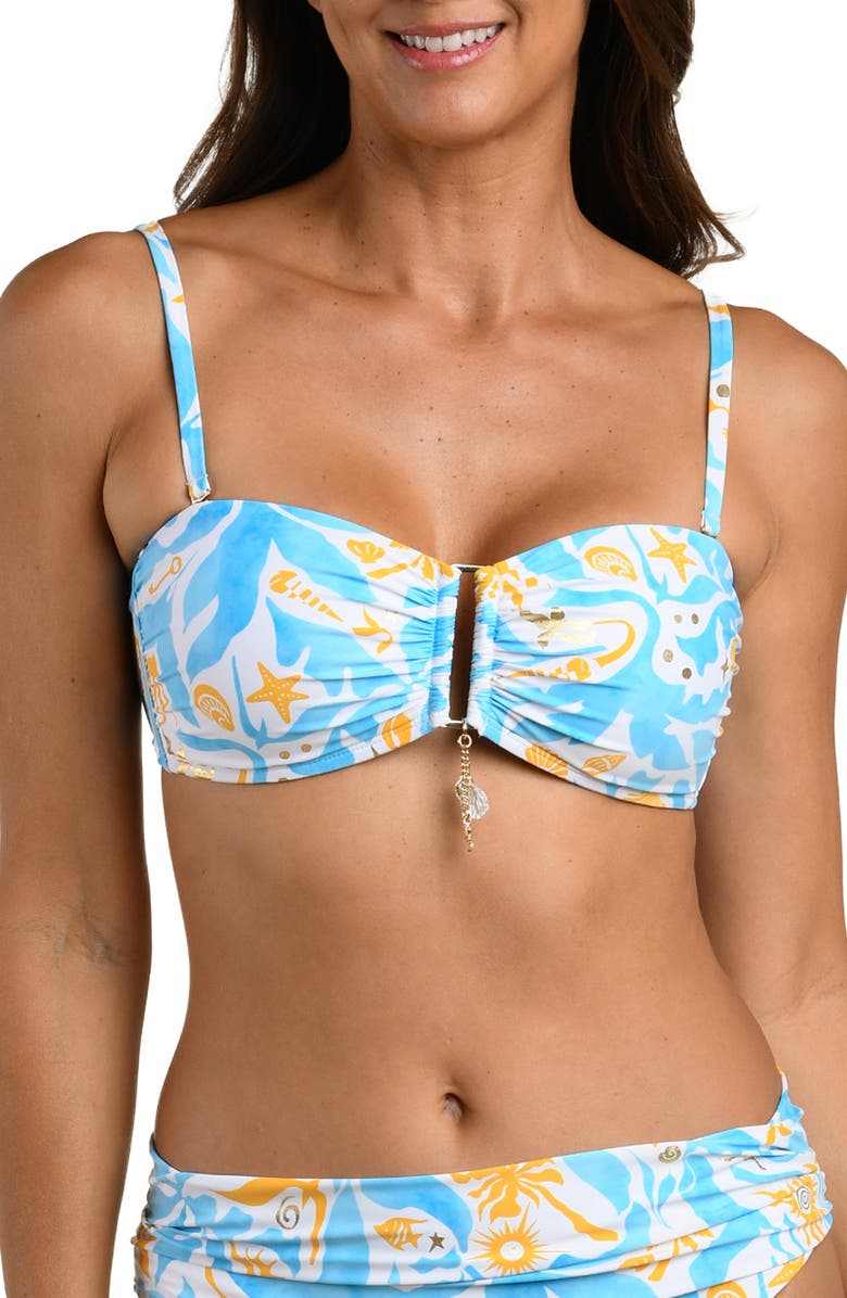 La Blanca Trinket Bandeau Bikini Top, Main, color, Sky