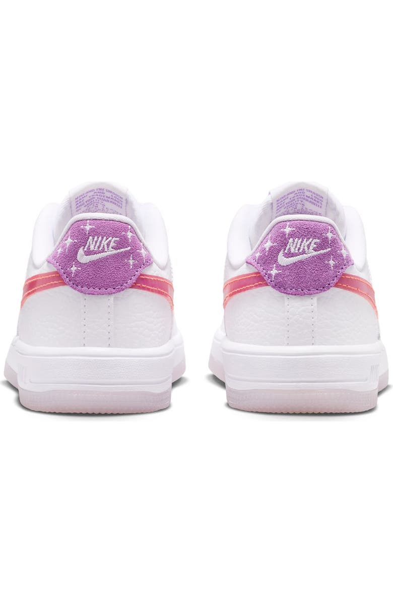 Nike Kids' Air Force 1 Sneaker, Alternate, color, White/ Bright Violet/ Orange