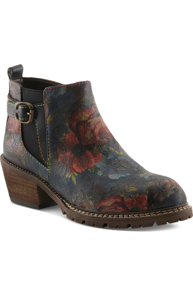 L'Artiste by Spring Step Farruko Bootie, Main, color, Navy Multi