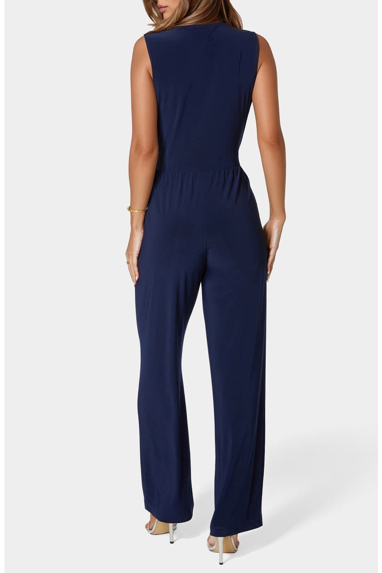 Sleeveless Faux Wrap Jumpsuit, Alternate, color, NAVY