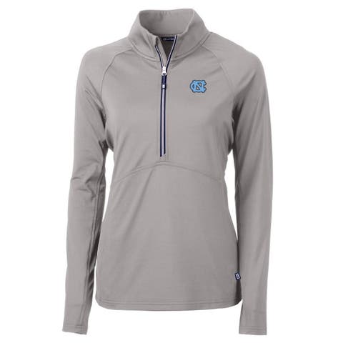 Women's Cutter & Buck Gray North Carolina Tar Heels Adapt Eco Knit Half-Zip Pullover Jacket