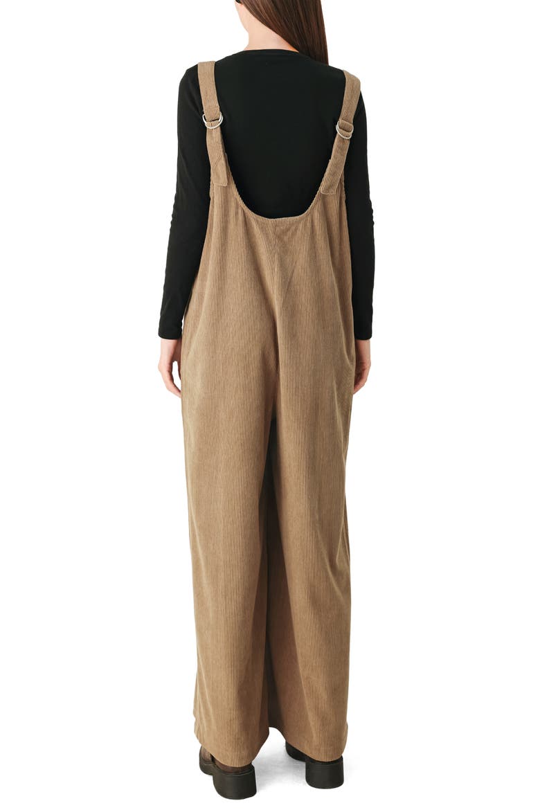 Wide Leg Corduroy Jumpsuit, Alternate, color, BROWN