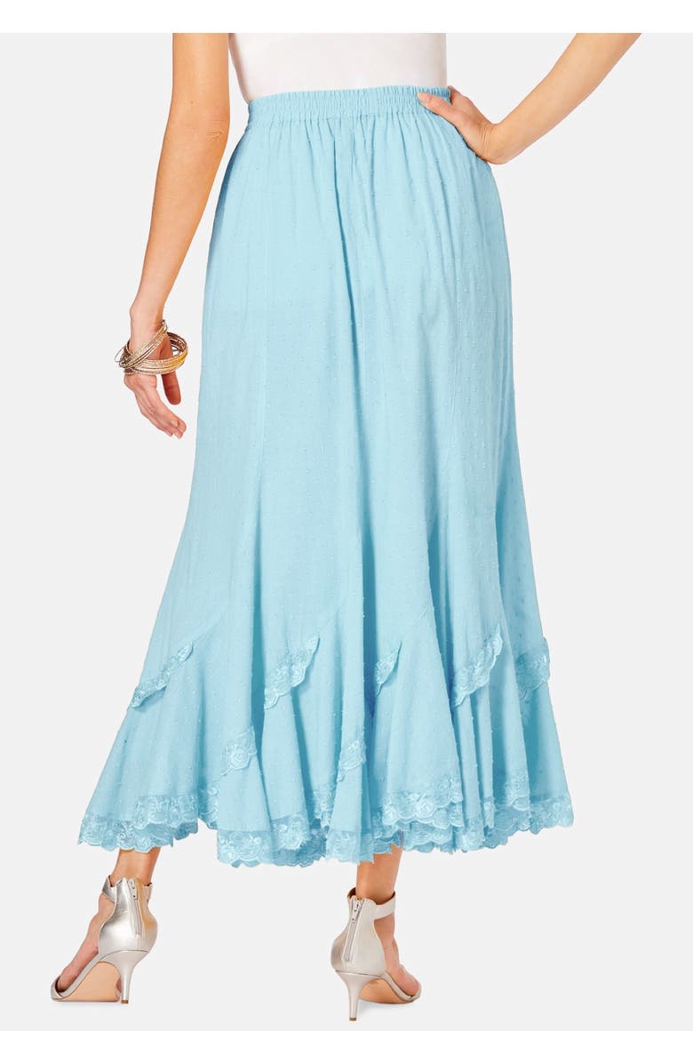 Roaman's Plus Size French Skirt, Alternate, color, Light Aqua