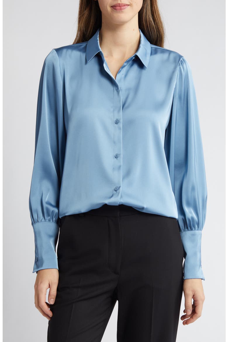 Button-Up Shirt, Main, color, SHADOW BLUE