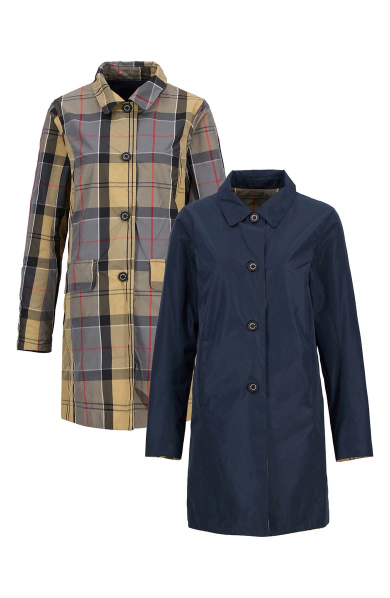 Barbour Babbity Reversible Waterproof Coat, Alternate, color, Navy/Dress