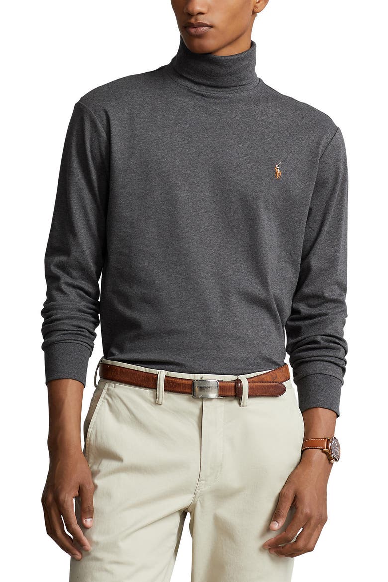 Soft Touch Cotton Turtleneck, Main, color, BARCLAY HEATHER