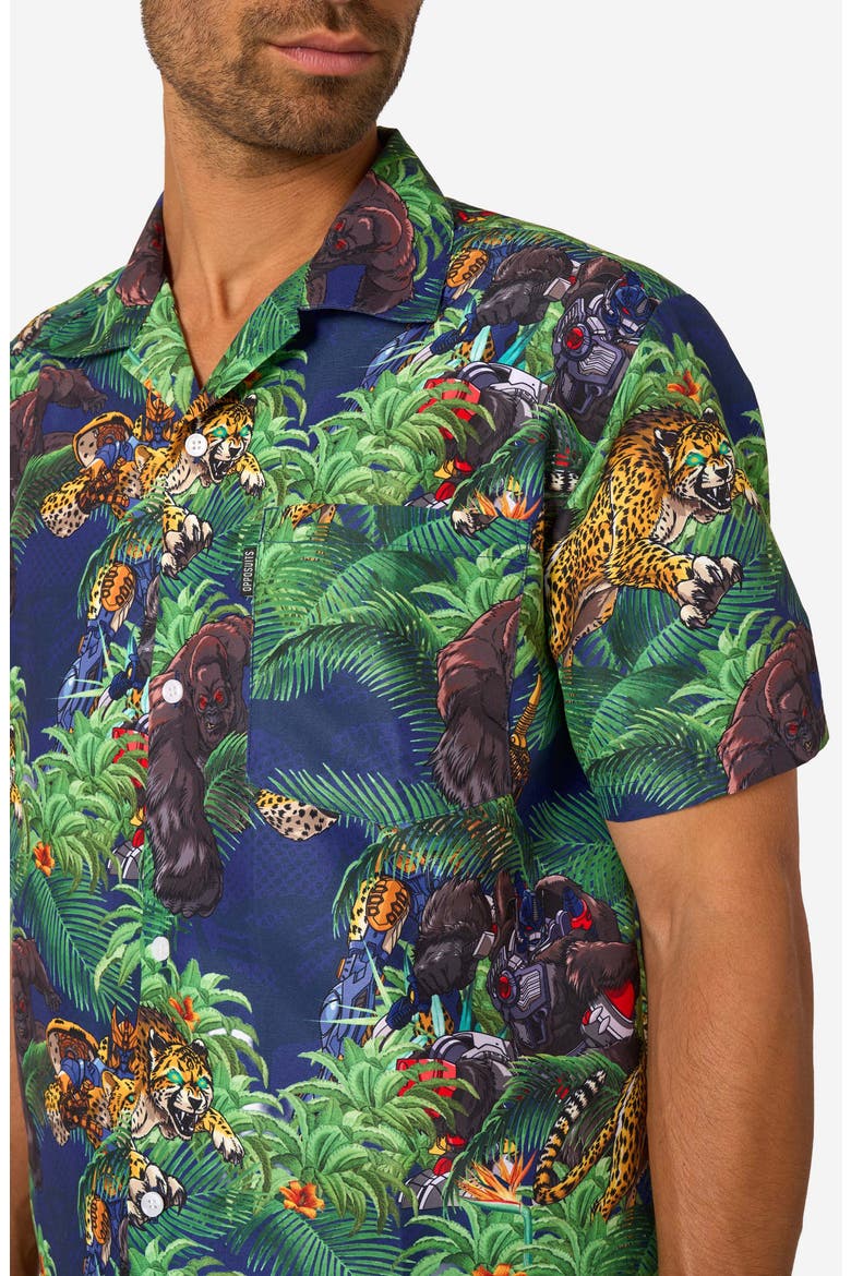 Transformers Disguise of the Print Camp Shirt & Shorts Set, Alternate, color, MULTICOLOR