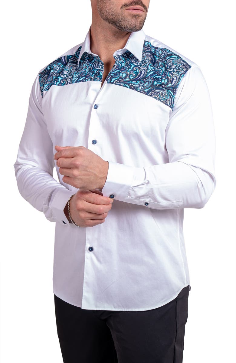 Maceoo Blacklabel Ascension0070 White Button-Up Shirt, Alternate, color, White