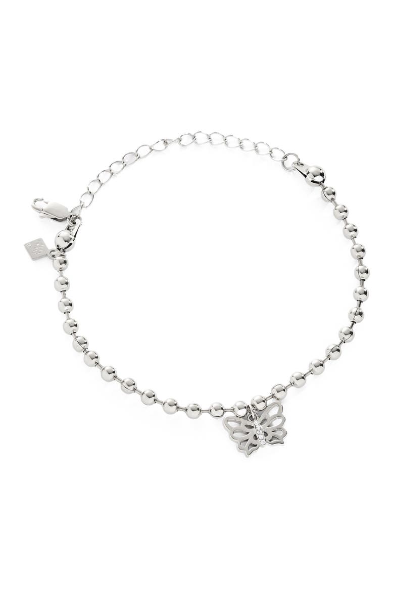 Butterfly Ball Chain Bracelet, Main, color, Silver
