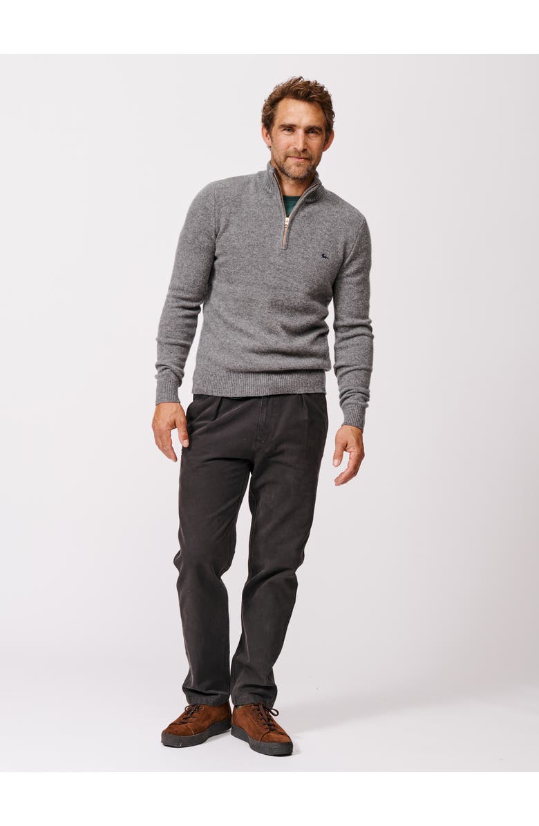 Aubin Pepper Lambswool Zip Neck Sweater, Alternate, color, Mid Grey