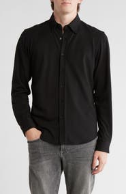 DENIM AND FLOWER Long Sleeve Piqué Button-Down Shirt