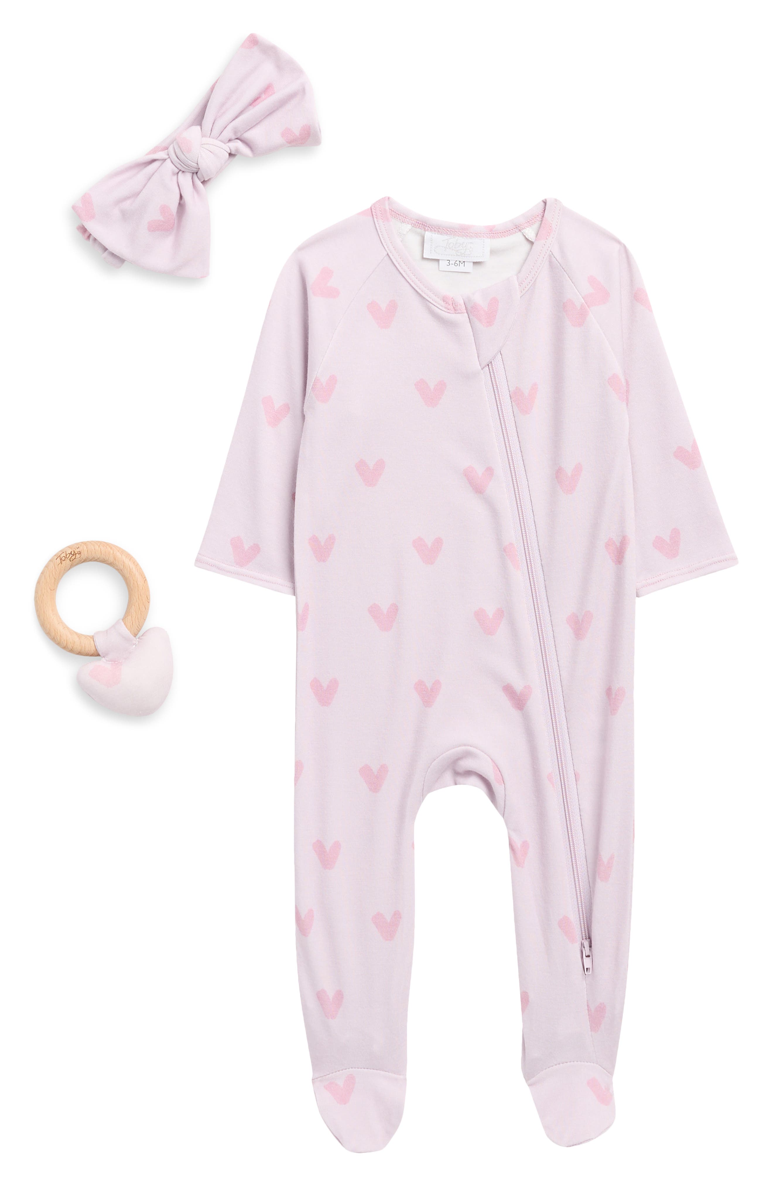 Toby Three-Piece Print Footie Set