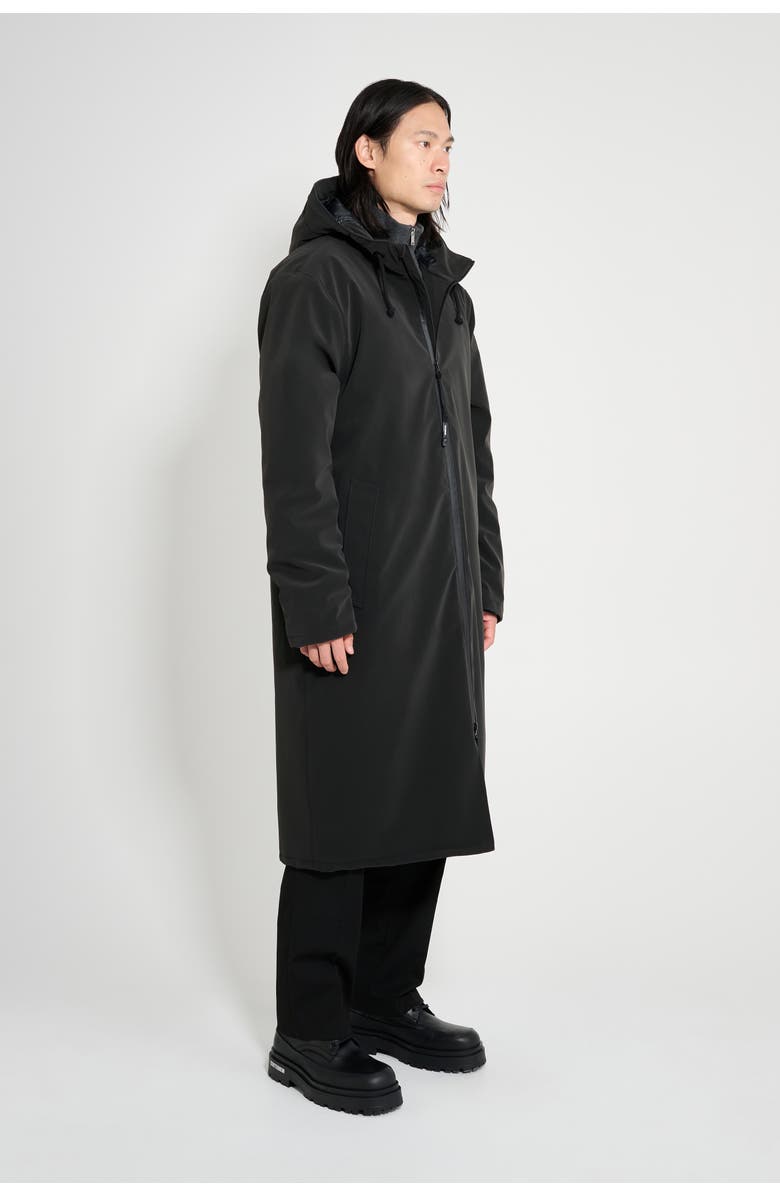 Stutterheim Stockholm Long Matte Winter Coat, Alternate, color, Black