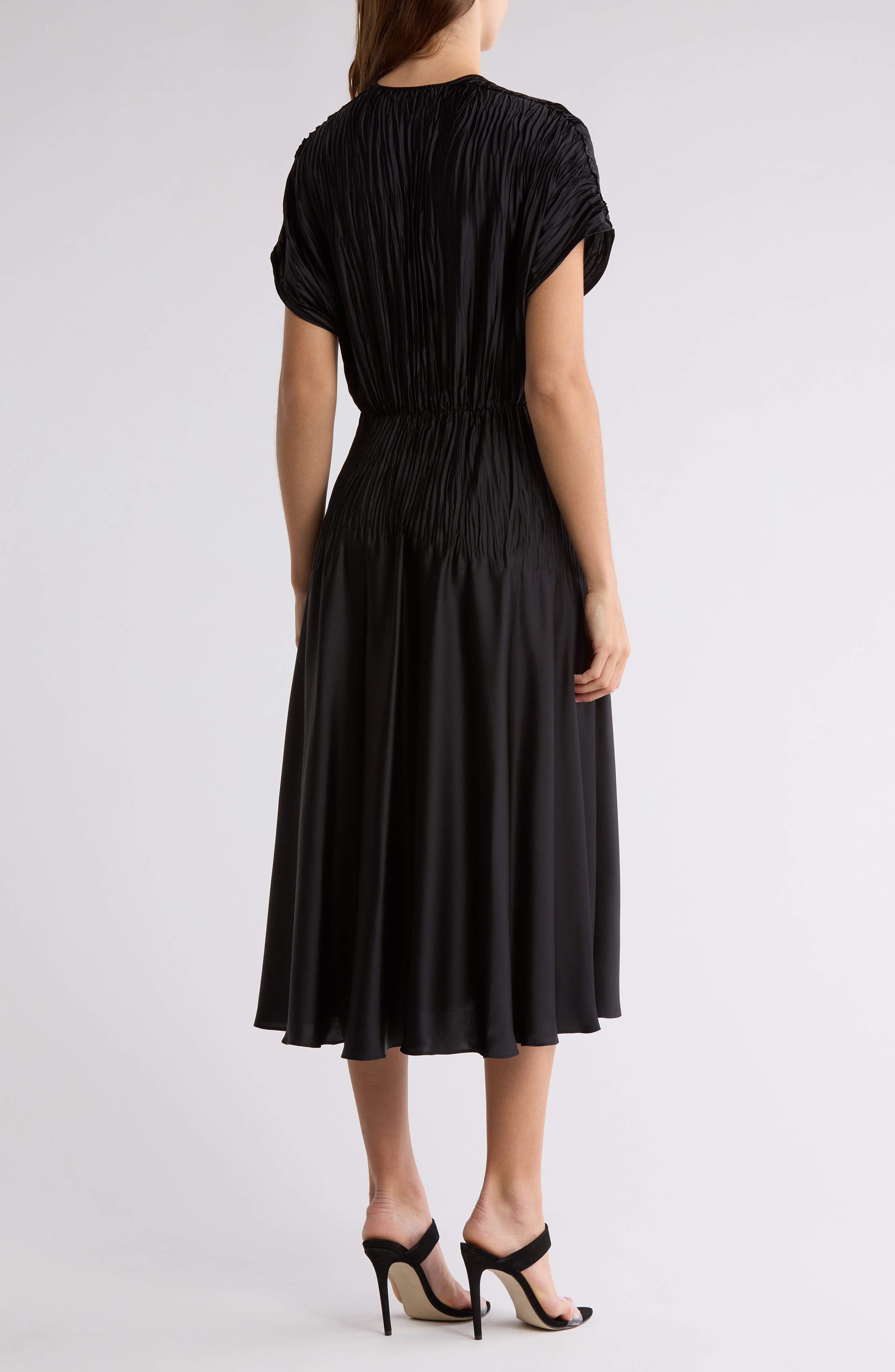 Cap Sleeve Satin Dress - image 2