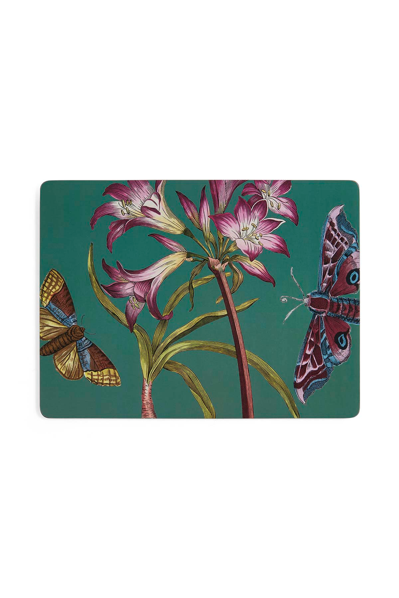 Botanic Garden Flora & Fauna Set of 4 Cork Back Placemats, Alternate, color, Multi