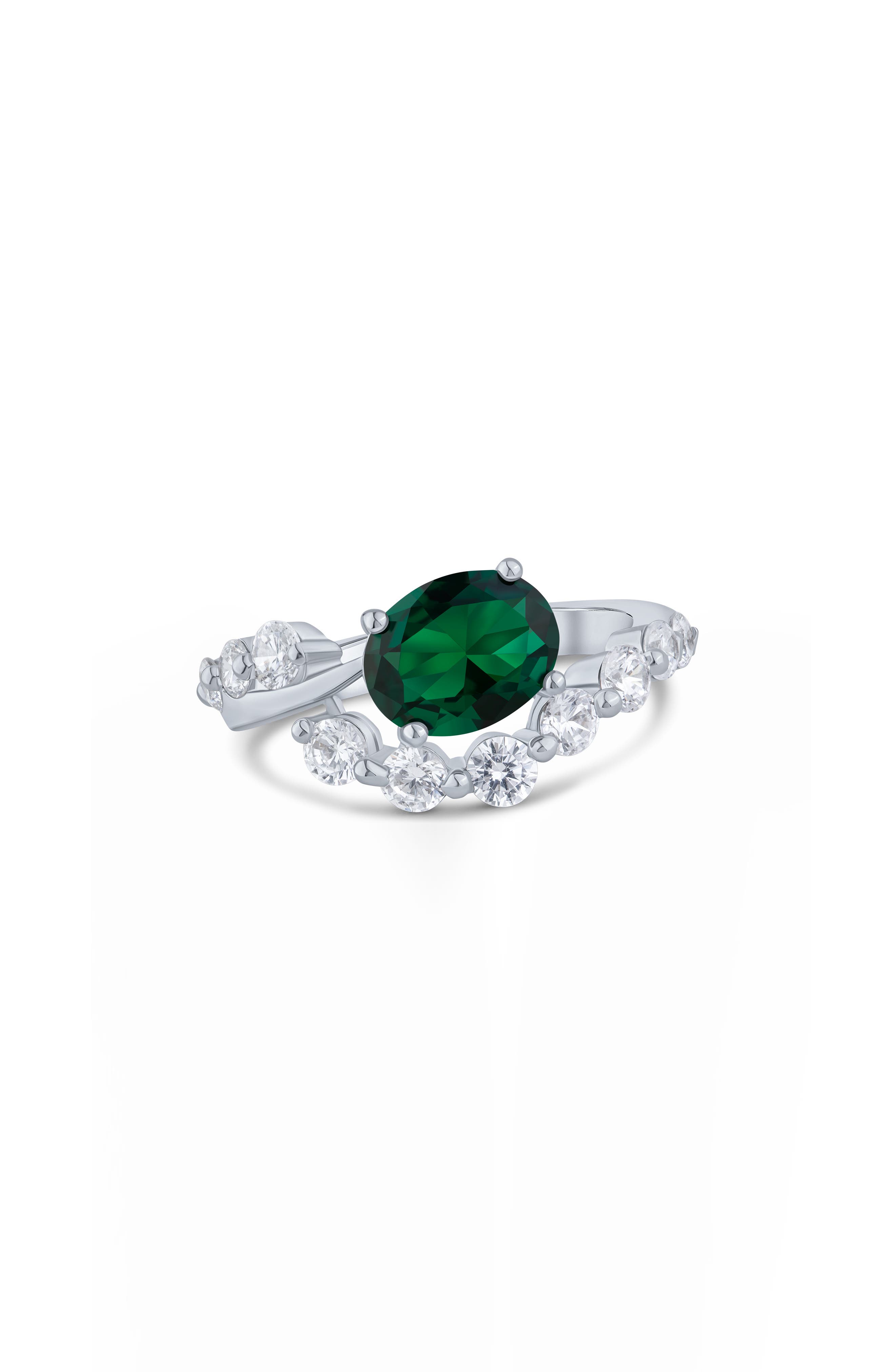 CZ by Kenneth Jay Lane Oval Cubic Zirconia Half Border Ring