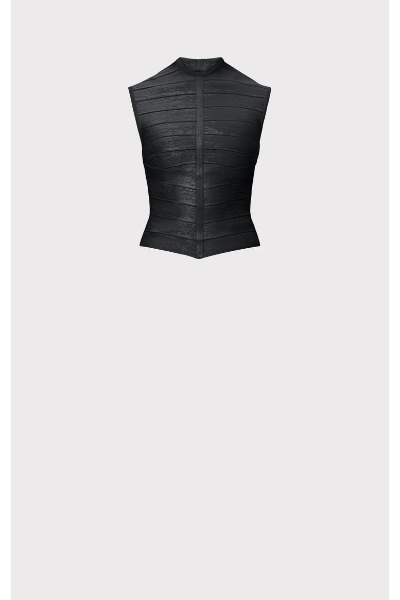 The Metallic Brianna Top, Alternate, color, BLACK FOIL