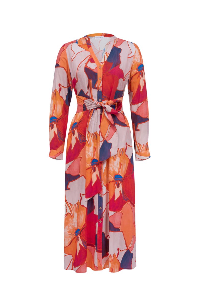 Celtic & Co. Tie Front Midi Dress, Alternate, color, Oge Abstract Floral