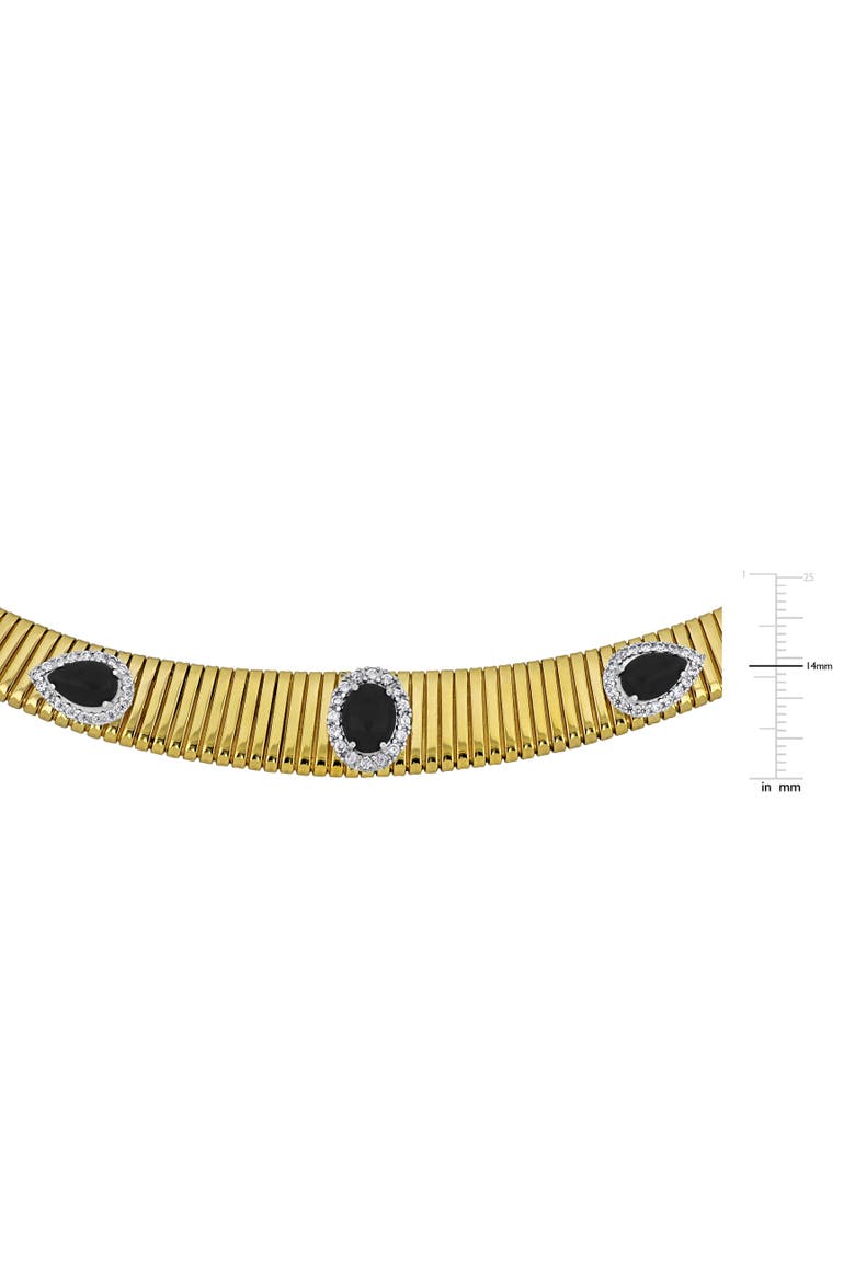 Stone & Cubic Zirconia Omega Necklace, Alternate, color, Black Onyx