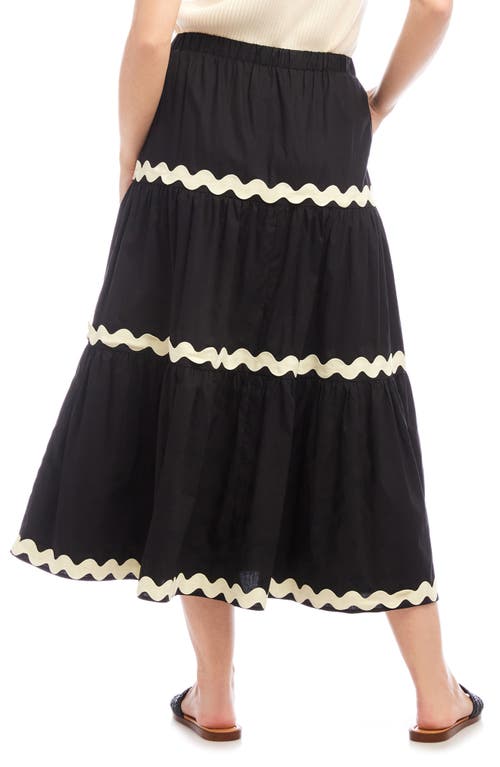 Karen Kane Ric Rac Trim Tiered Midi Skirt