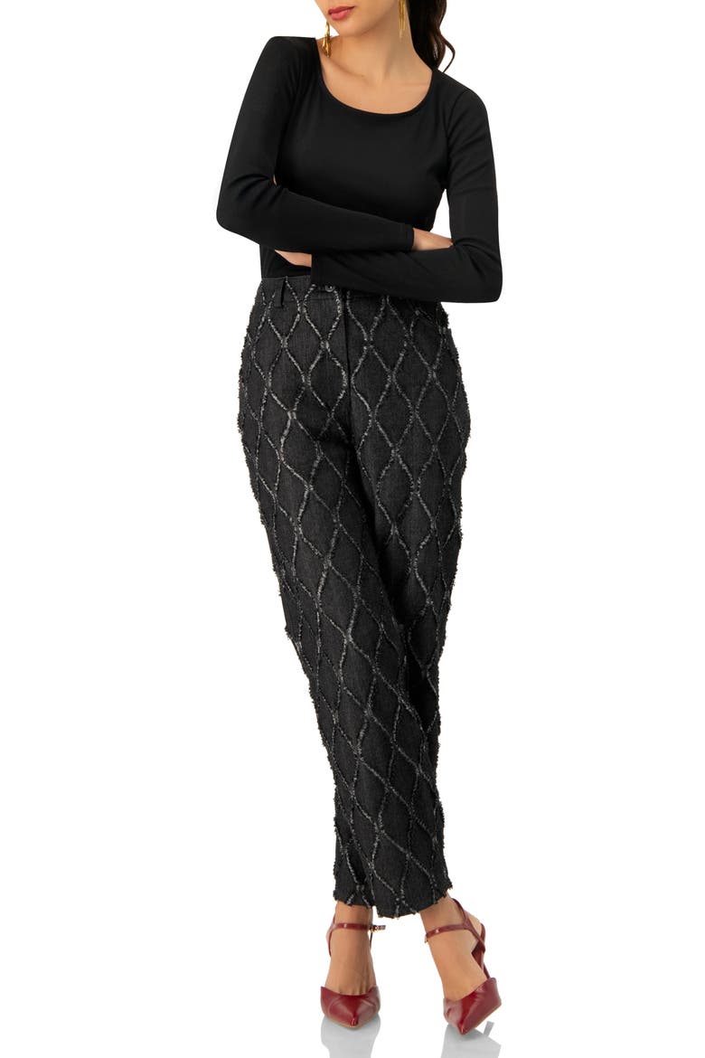 Straight-Leg Jeans with Distressed Detail, Alternate, color, Black