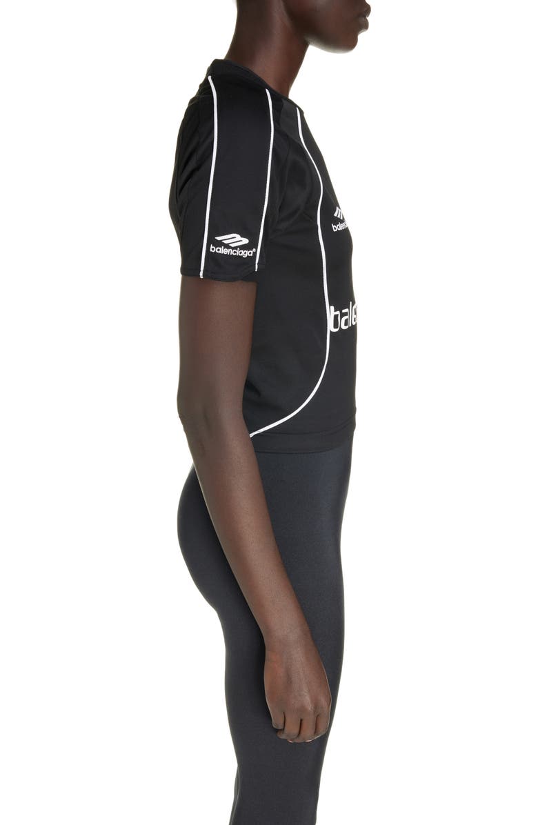 Balenciaga Crop Soccer Jersey Top, Alternate, color, 