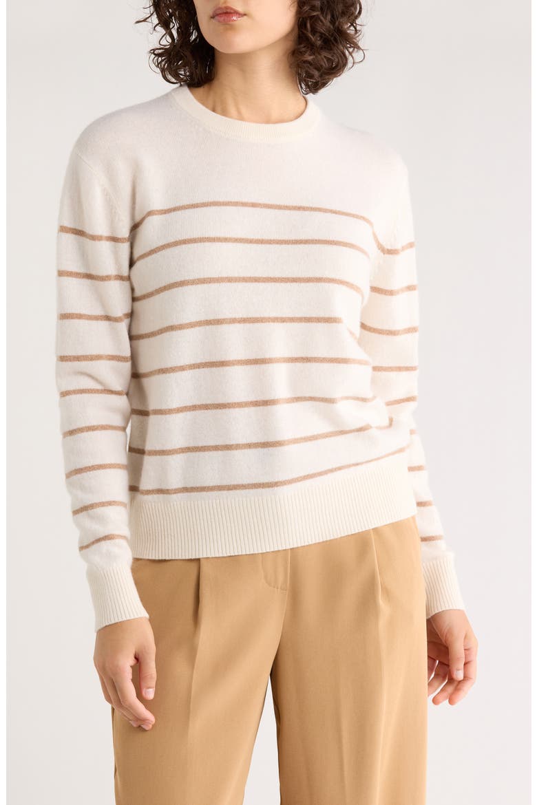 Harper Metallic Stripe Cashmere Sweater, Main, color, GOLD STRIPE