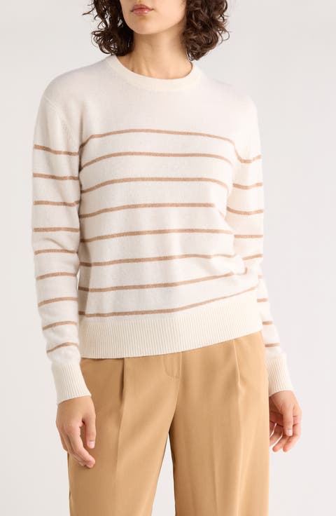 Harper Metallic Stripe Cashmere Sweater