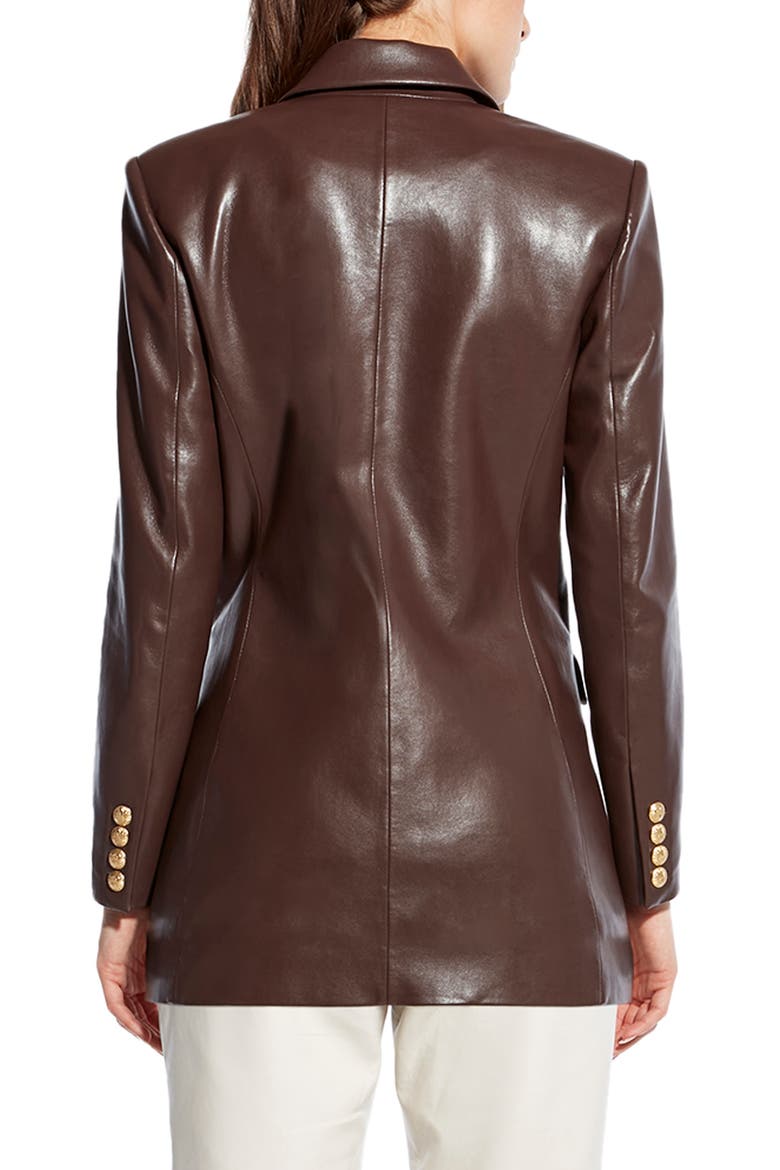 Beck Recycled Leather Blend Blazer, Alternate, color, MAHOGANY