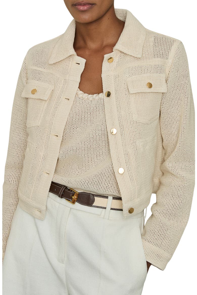 Renzo Mesh Trucker Jacket, Alternate, color, NEUTRAL