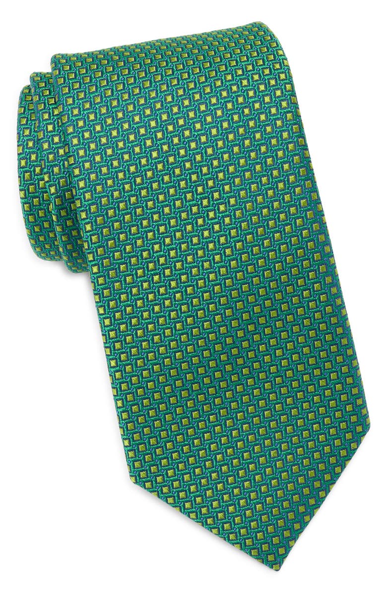 Ted Baker London Weller Micro Square Silk Blend Tie, Main, color, Green