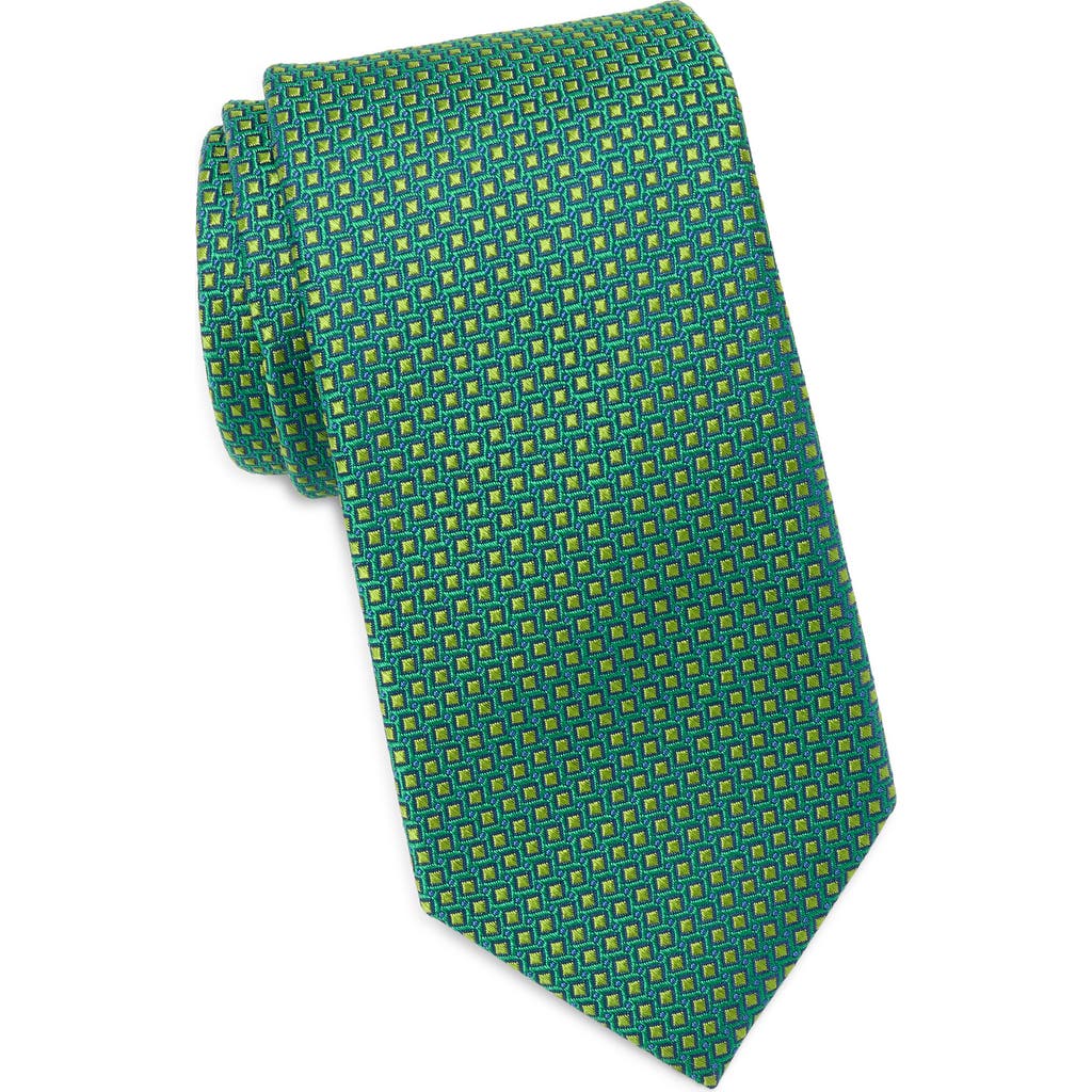 Ted Baker London Weller Micro Square Silk Blend Tie In Green