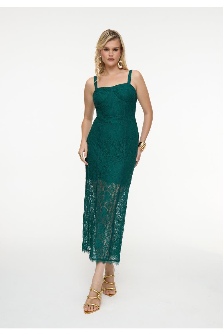 Premium Lace Corset Dress, Main, color, EMERALD GREEN
