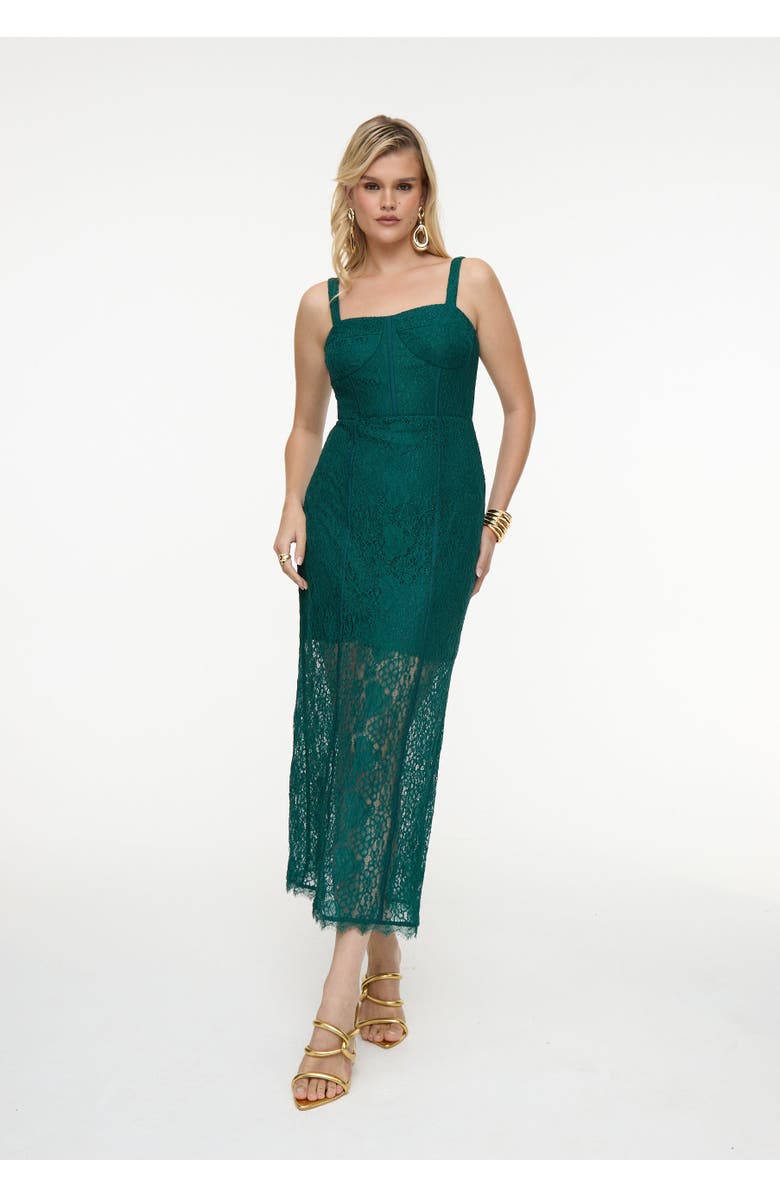 BEAUUT Premium Lace Corset Dress, Main, color, Emerald Green
