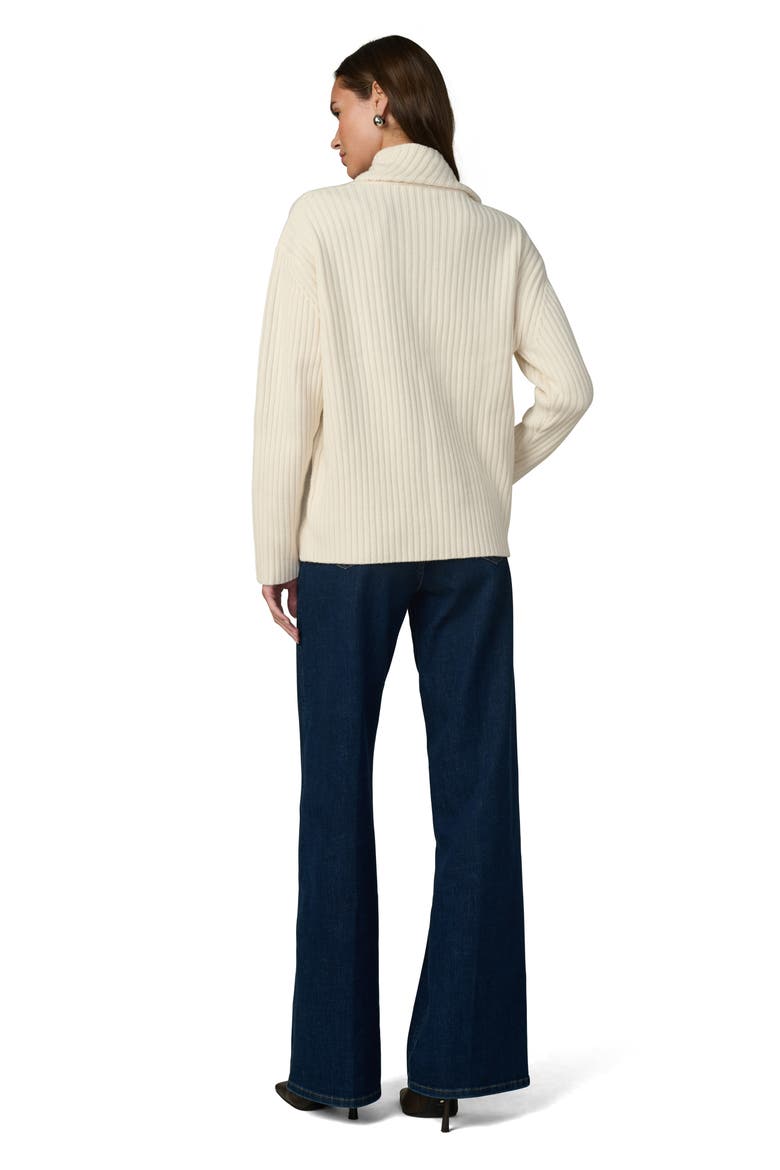 The Noa Ribbed Wool Blend Scarf Sweater, Alternate, color, ECRU