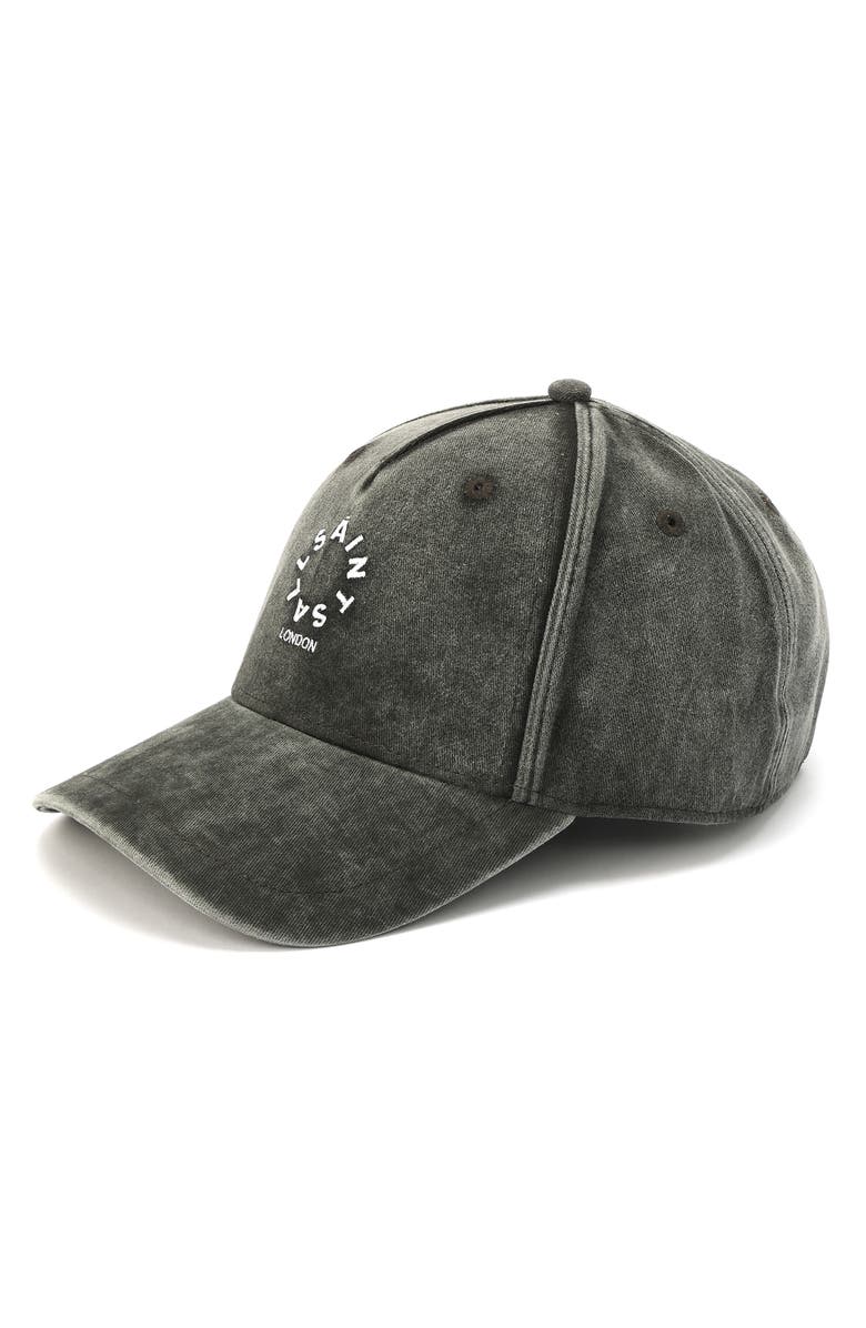 AllSaints Mini Tierra Wash Adjustable Cotton Twill Baseball Cap, Alternate, color, Washed Black