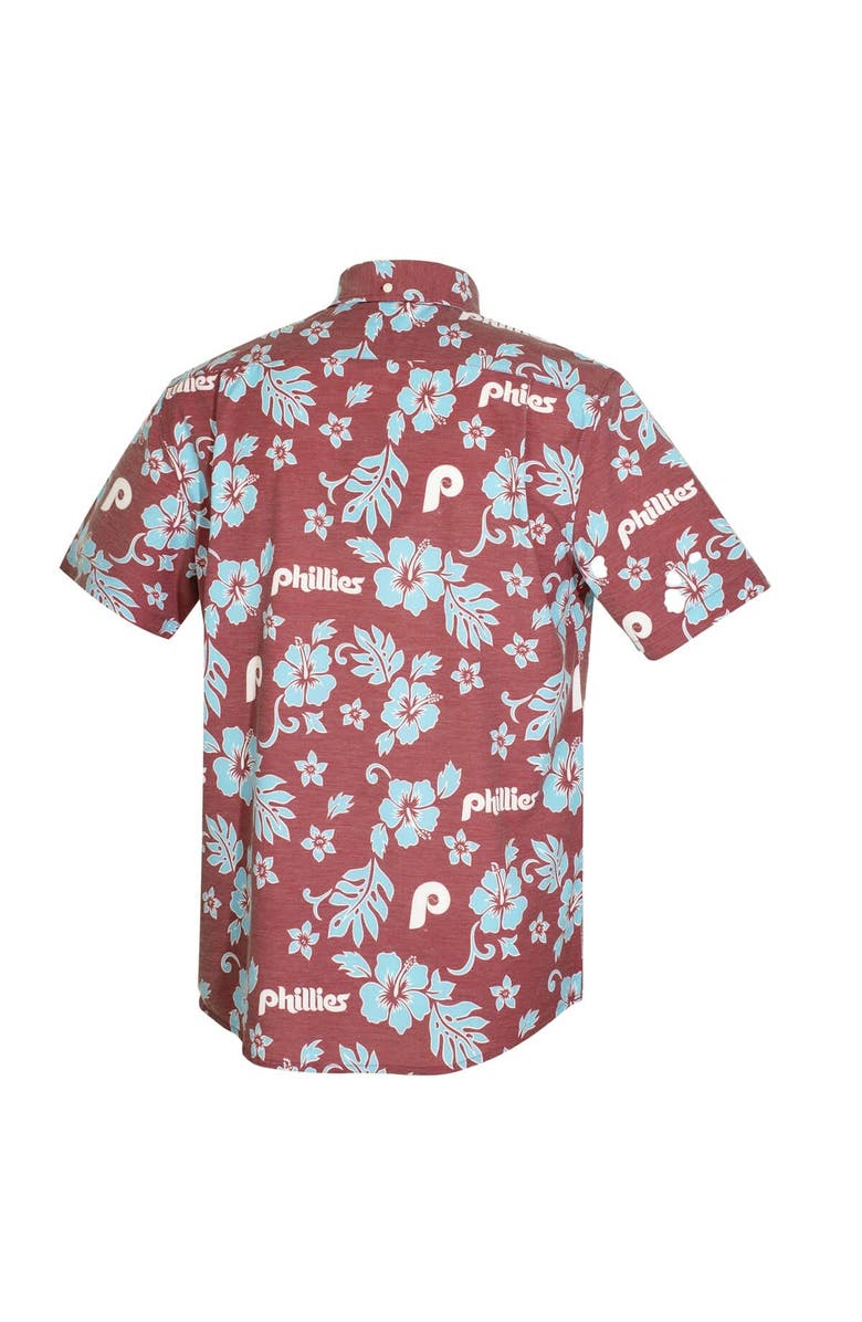 Reyn Spooner Men's Reyn Spooner Maroon Philadelphia Phillies Cooperstown Kekai Performance Button-Down Tri-Blend Top, Alternate, color, Maroon
